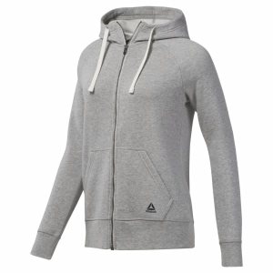 Reebok Training Essentials Full-Zip Kapuzenpullover Damen - Grau - DE 694-GDS